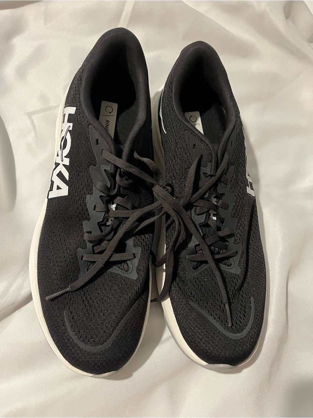 Hoka Men's Black and White Athletic Running Shoes